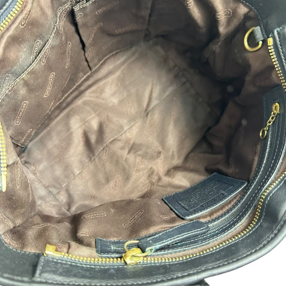 Genuine COACH Black Leather Legacy Hamptons West Market Tote Bag - Picture 14 of 16